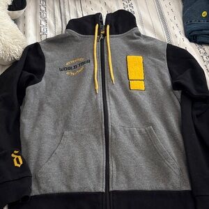 SHINEDOWN Hoodie Gray & Black Jacket Yellow Accents Attention Attention Tour